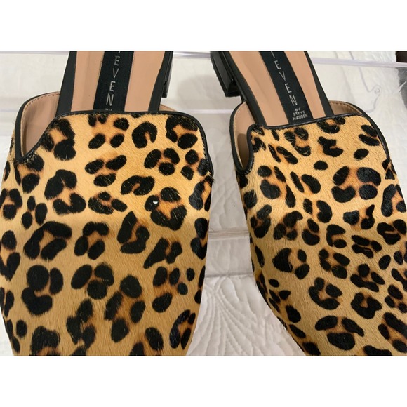 STEVEN by Steve Madden Leopard Print Calf Hair Pointed Toe Mule‎ Flats Women - Picture 5 of 14